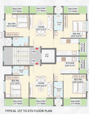  omkar B Orbit Omkar Cluster Plan from 1st to 6th Floor