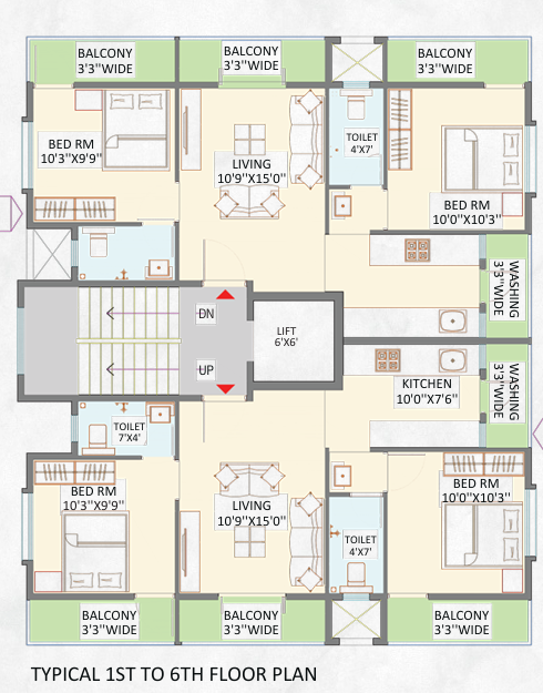  omkar B Orbit Omkar Cluster Plan from 1st to 6th Floor