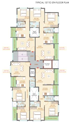  pritigandh B Orbit Pritigandh Cluster Plan from 1st to 5th Floor
