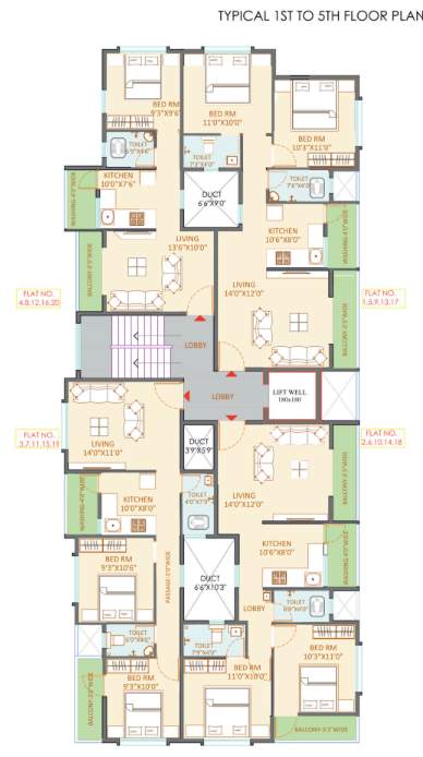  pritigandh B Orbit Pritigandh Cluster Plan from 1st to 5th Floor