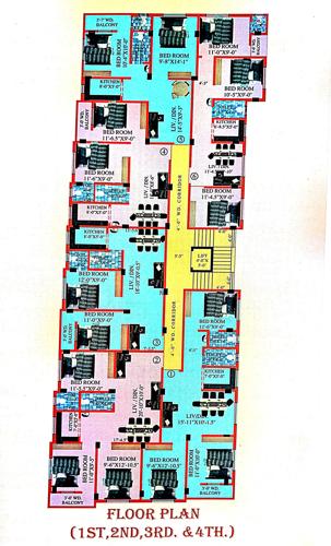  enclave-ii Ghosh Enclave II Cluster Plan from 1st to 4th Floor