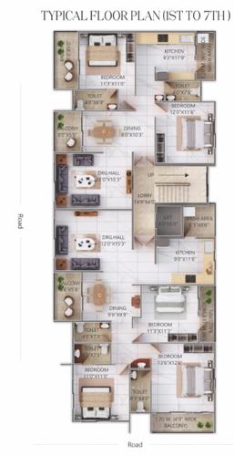 Saichha Cluster Plan from 1st to 7th Floor saichha Saichha Cluster Plan from 1st to 7th Floor