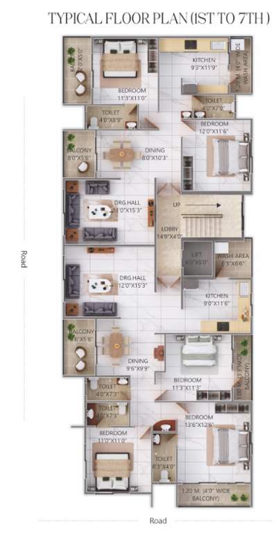  saichha Saichha Cluster Plan from 1st to 7th Floor