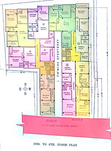  sourajit-apartment Block  A B Cluster Plan from 2nd to 4th Floor