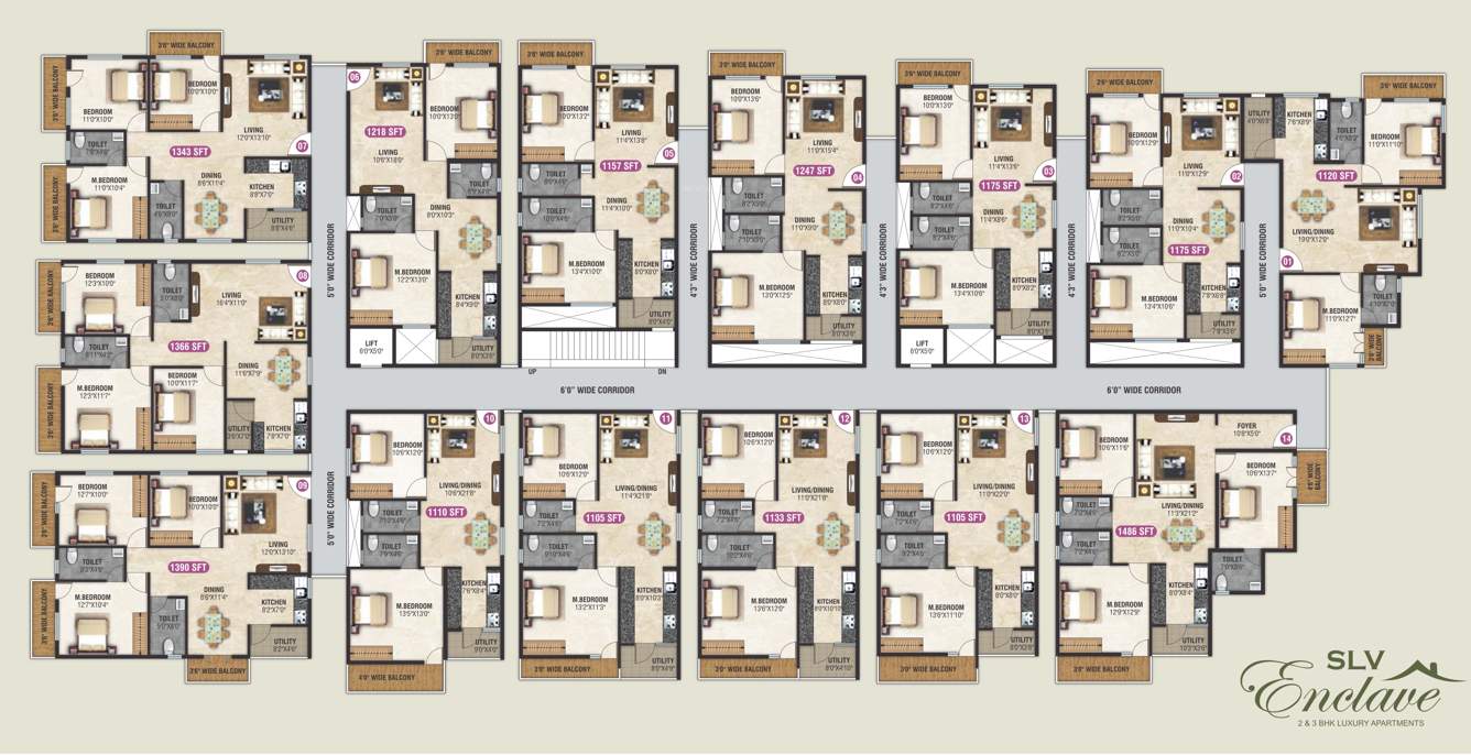  slv enclave SLV Enclave Cluster Plan from 1st to 5th Floor