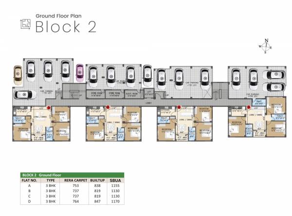  elegance Block 2 Cluster Plan for ground Floor