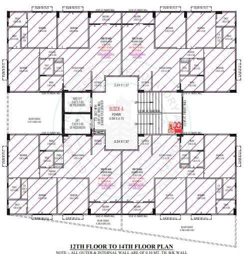  sarjan lake view Sarjan Lake View Cluster Plan from 12th to 14th Floor