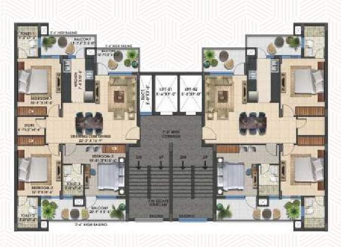  amayra luxury one Block C Cluster Plan from 1st to 14th Floor