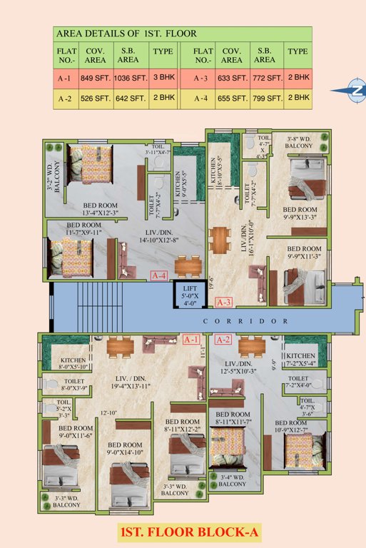  hanuman apartment iii Tower A Cluster Plan for 1st Floor