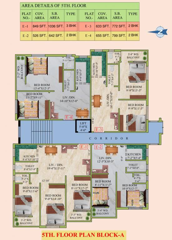  hanuman apartment iii Tower A Cluster Plan for 5th Floor