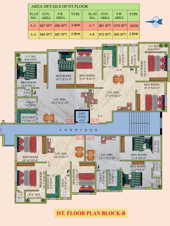  hanuman apartment iii Tower B Cluster Plan for 1st Floor