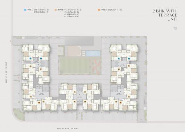  turquoise-rosedale A +B+C+D+E Terrace Cluster Plan 