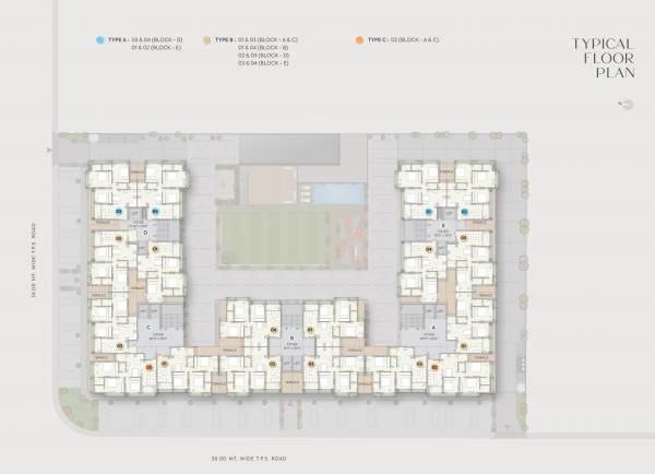  turquoise-rosedale A +B+C+D+E Typical Cluster Plan