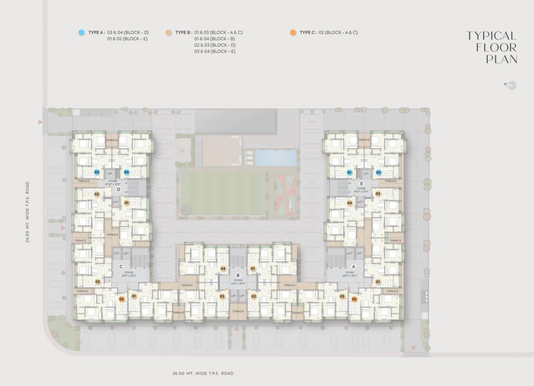  turquoise rosedale A +B+C+D+E Typical Cluster Plan
