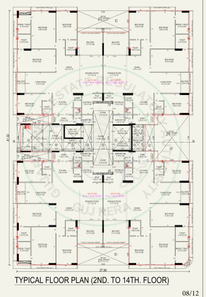  turquoise-agasiya A Cluster Plan from 2nd to 14th Floor