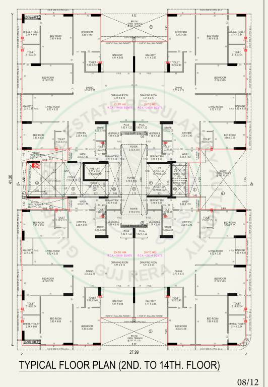  turquoise agasiya A Cluster Plan from 2nd to 14th Floor