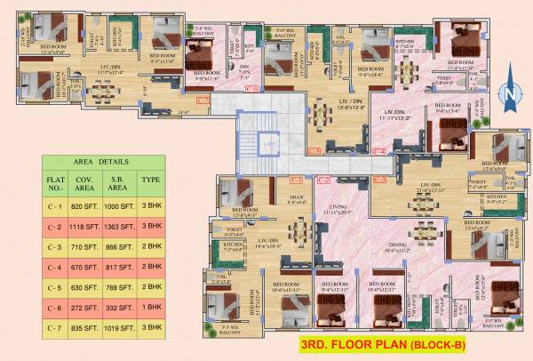  hanuman-apartment-ii Tower A Cluster Plan for 3rd Floor
