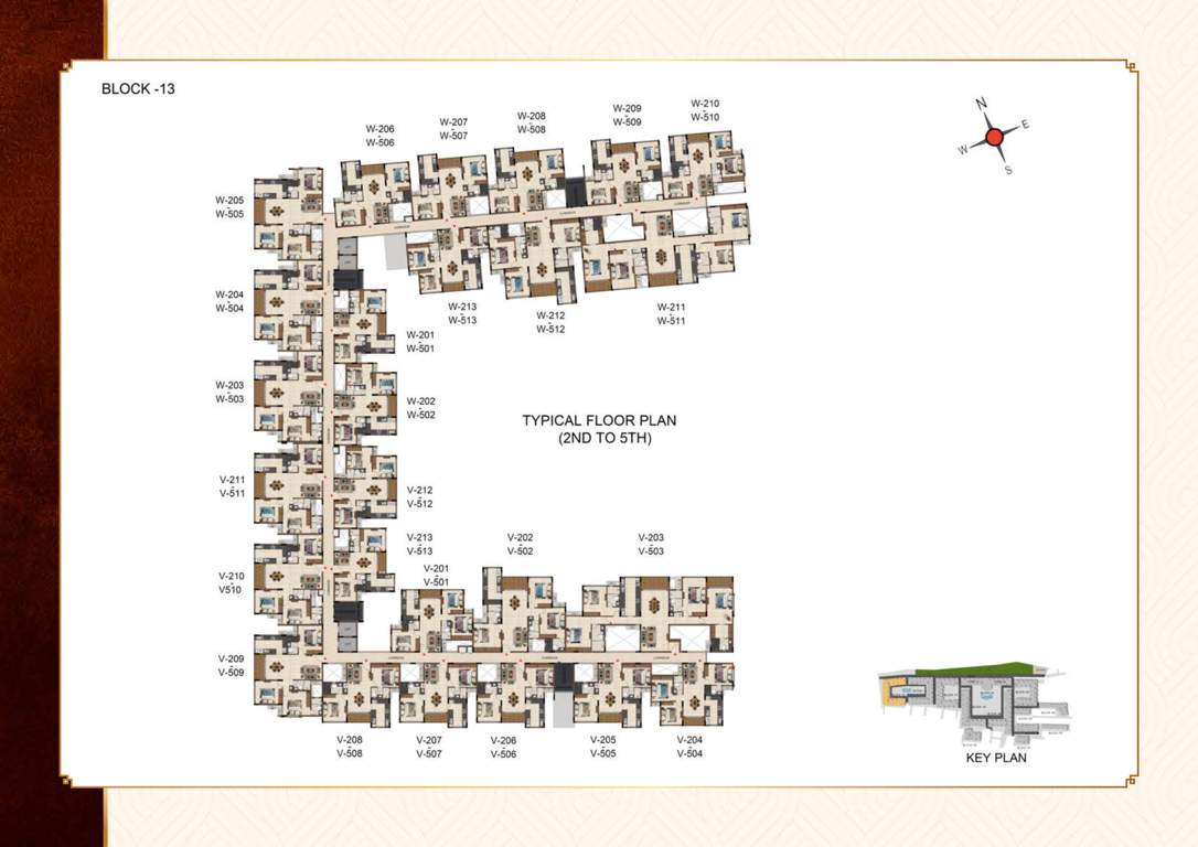 casamia Casamia Block 13 Cluster Plan from 2nd to 5th Floor