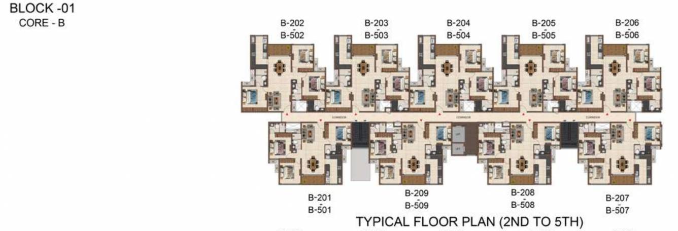 casamia Casamia Block1 Cluster Plan from 2nd to 5th Floor