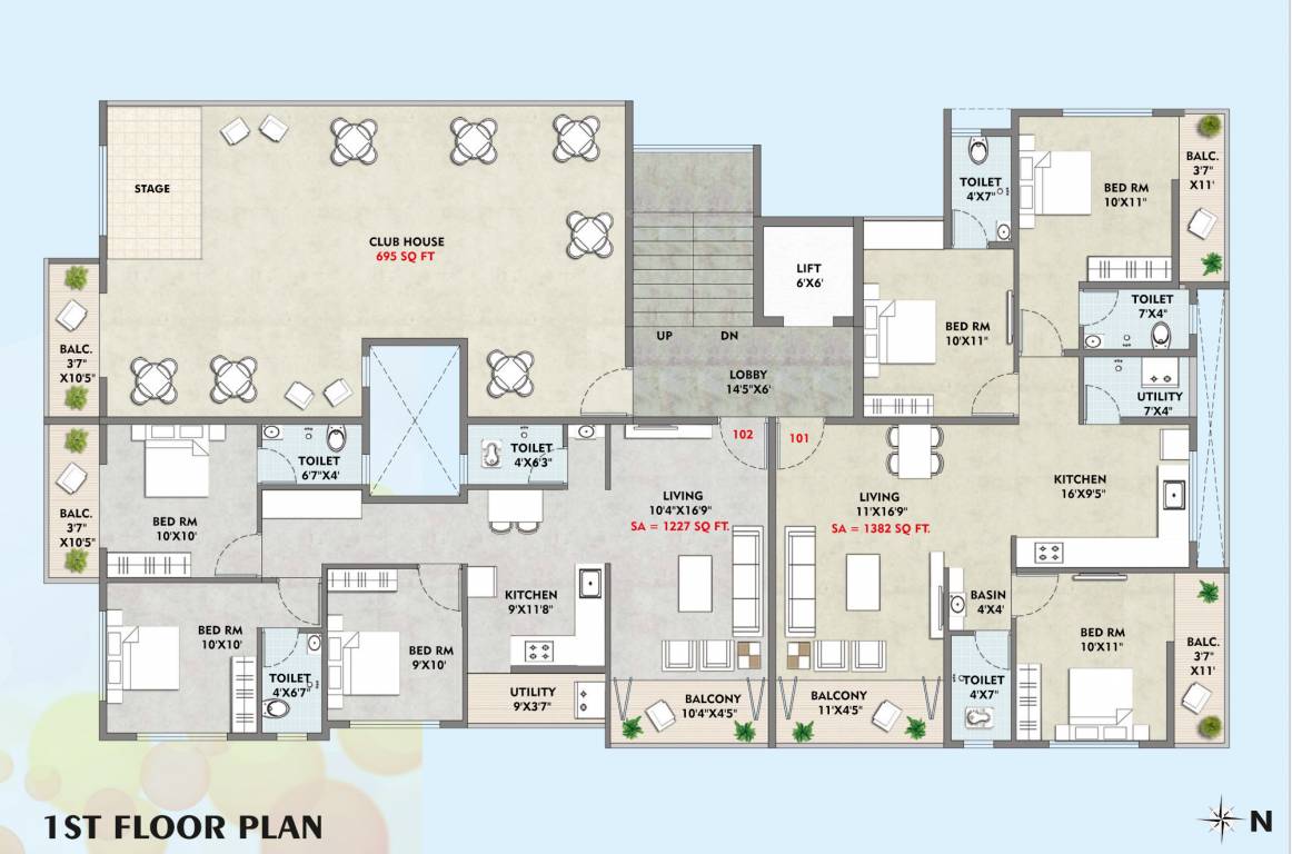  vihar Vihar Cluster Plan for 1st Floor
