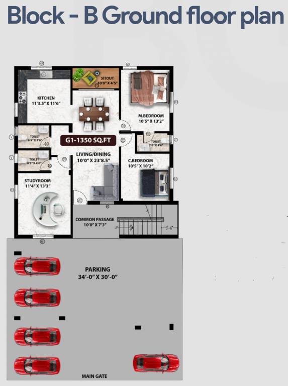  vinna Block B Cluster Plan for ground Floor
