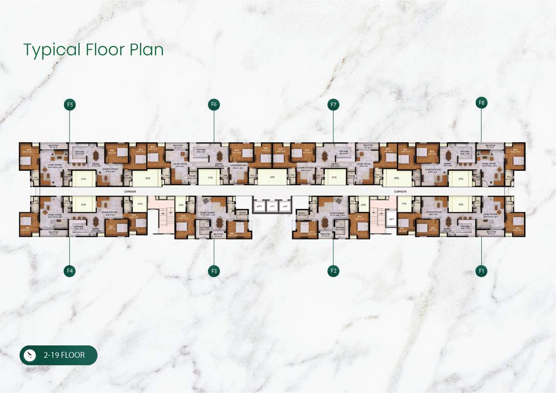  cedar at starwood towers Cedar Cluster Plan from 2nd to 19th Floor