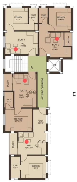 jagannath rajvihaan Jagannath Rajvihaan Cluster Plan from 1st to 4th Floor