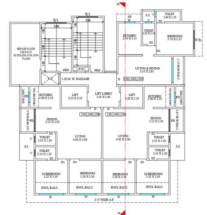  j p anant J P Anant Cluster Plan from 13th to 15th Floor