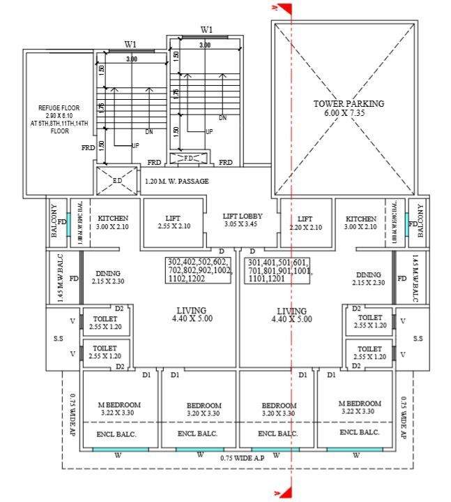  j p anant J P Anant Cluster Plan from 3rd to 12th Floor