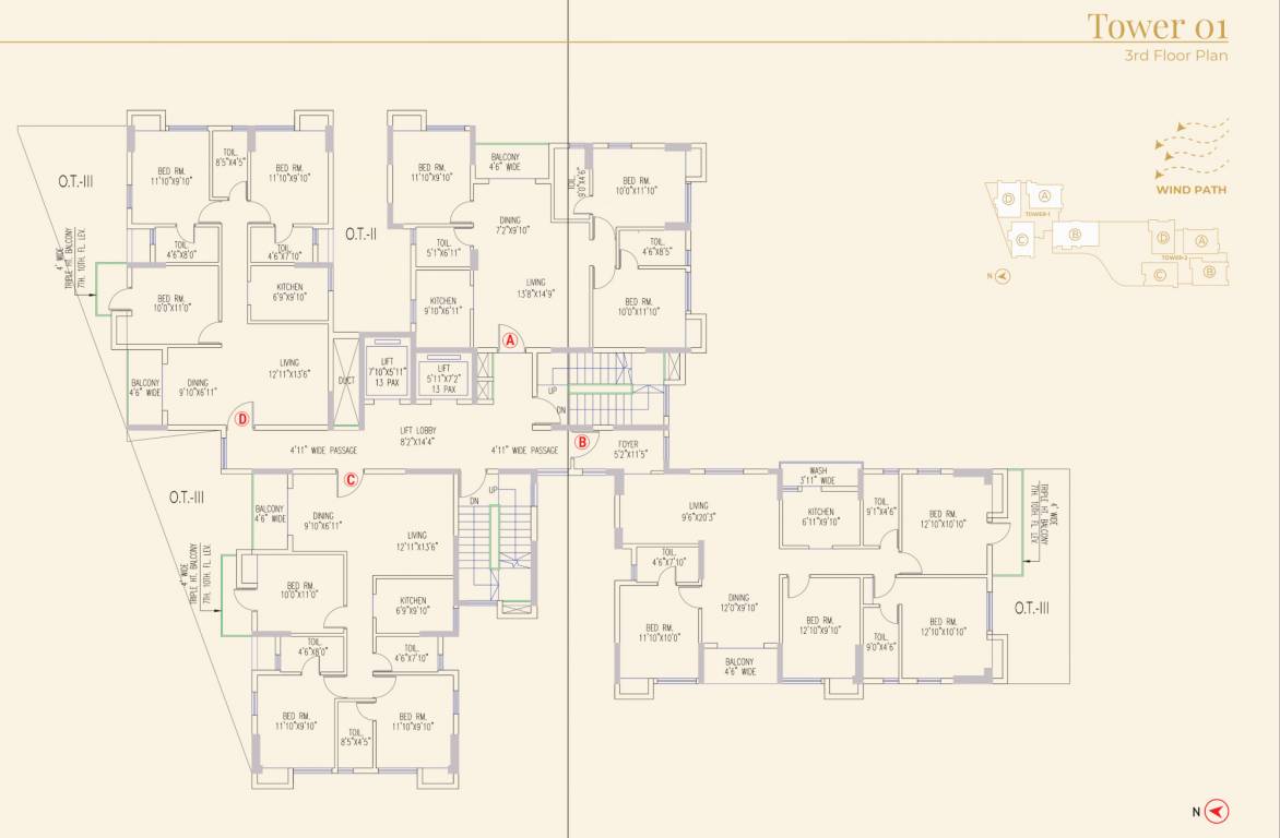 miraya Tower 1 Cluster Plan for 3rd Floor