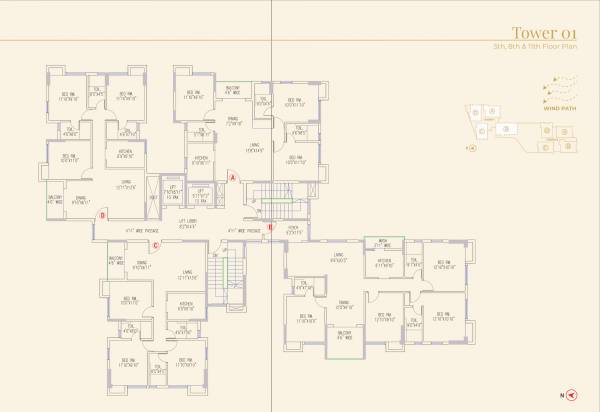 Tower 1 Cluster Plan for 5th Floor miraya Tower 1 Cluster Plan for 5th Floor