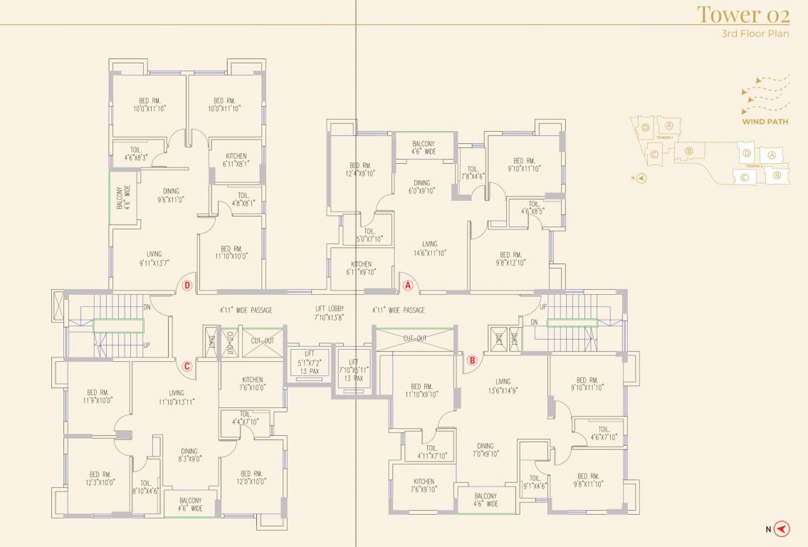 miraya Tower 2 Cluster Plan for 3rd Floor