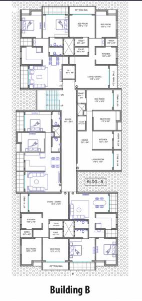 Building B Cluster Plan from 1st to 4th Floor vanraj Building B Cluster Plan from 1st to 4th Floor