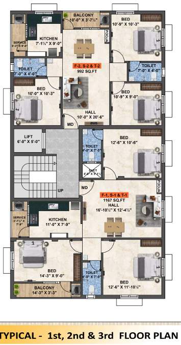  ck vivekha enclave CK Vivekha Enclave Cluster Plan from 1st to 3rd Floor