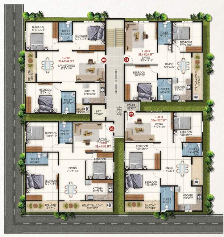  nakshatra apartment Nakshatra Apartment Cluster Plan from 1st to 5th Floor