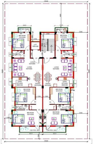  la-pearl-co-operative-hig La Pearl Co Operative Hig Cluster Plan from 1st to 4th Floor