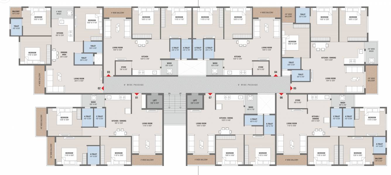  shagun prime Tower C Cluster Plan from 1st to 5th Floor