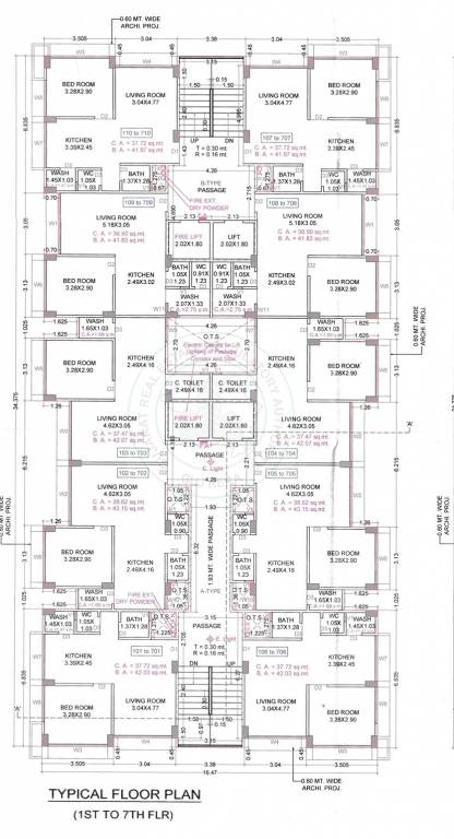  shree sankalp A+B Cluster Plan from 1st to 7th Floor