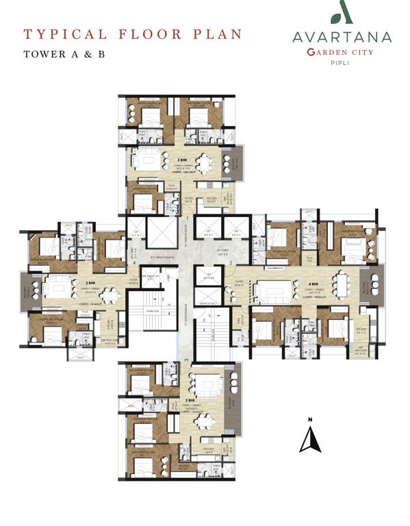  avartana garden city Tower A & B Cluster Plan from 1st to 23th Floor
