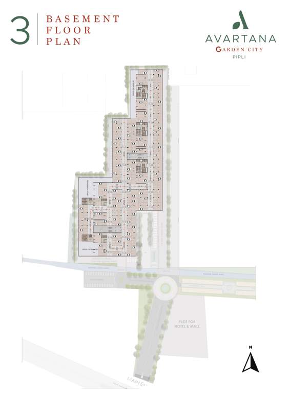  avartana garden city Tower A Cluster Plan for Basement Floor