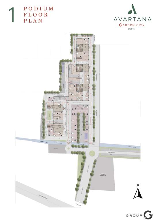  avartana garden city Tower B Cluster Plan for Podium Floor