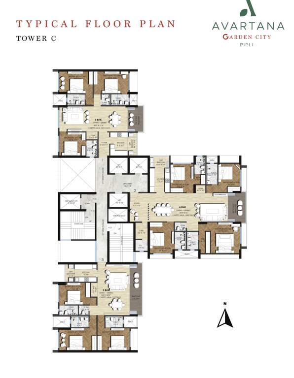  avartana garden city Tower C Cluster Plan from 1st to 23th Floor