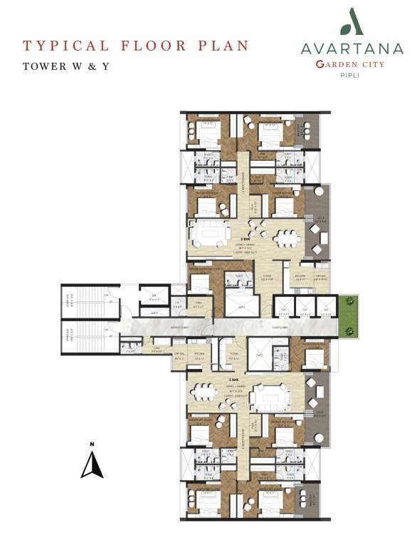  avartana garden city Tower W & Y Cluster Plan from 1st to 23th Floor