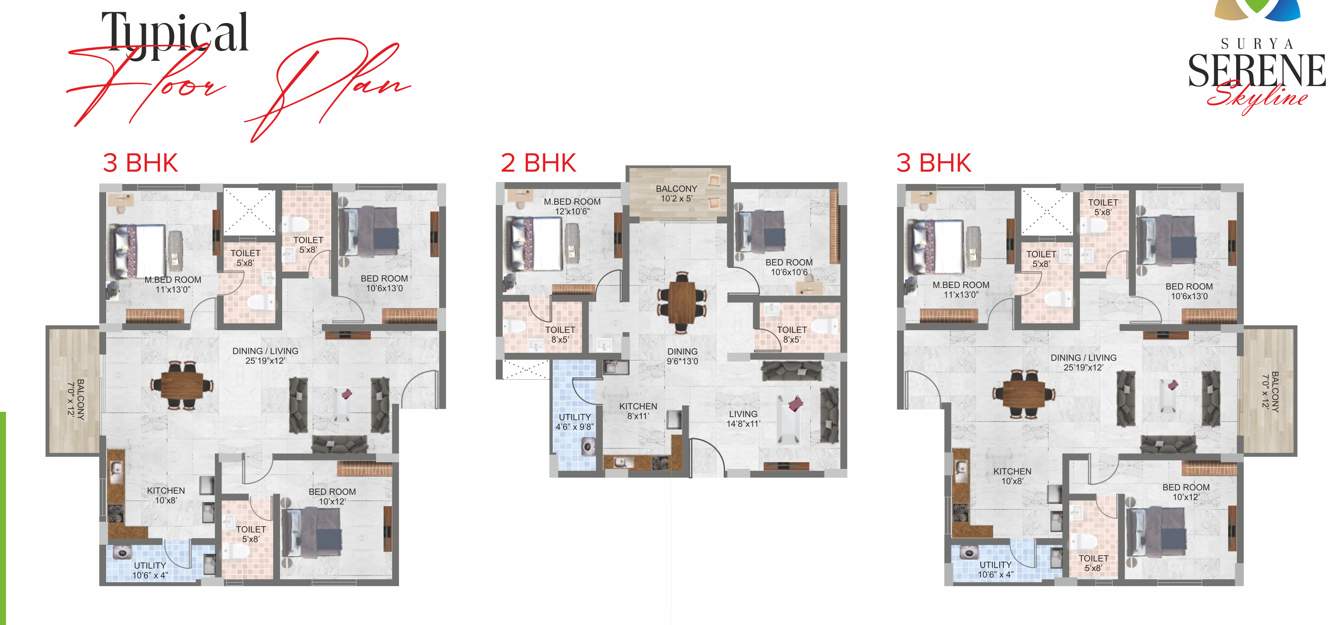  serene skyline Tower A Cluster Plan from 1st to 13th Floor