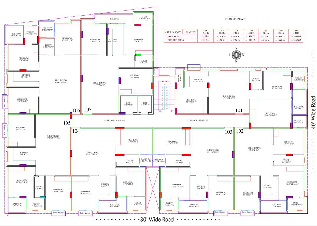  parth sky Parth Sky Cluster Plan from 1st to 6th Floor