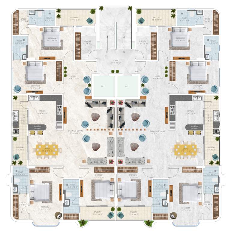  om ratnam Om Ratnam Cluster Plan from 1st to 7th Floor