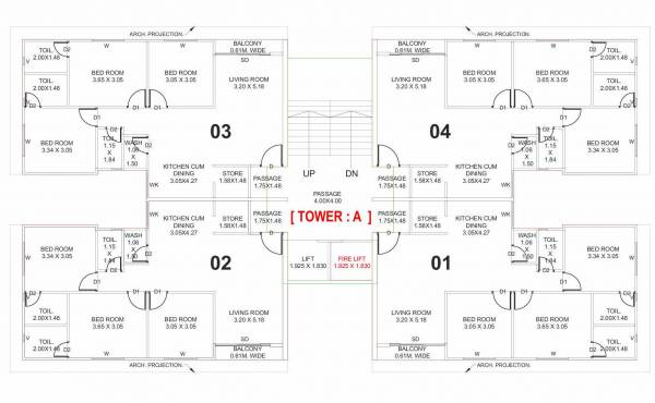  aria Tower A Cluster Plan from 1st to 10th Floor