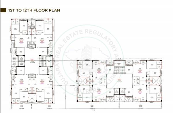  gautam-glorious A+B Cluster Plan from 1st to 12th Floor