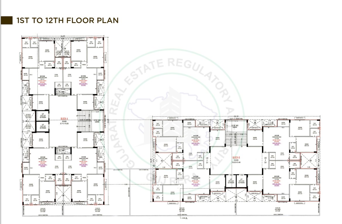  gautam glorious A+B Cluster Plan from 1st to 12th Floor