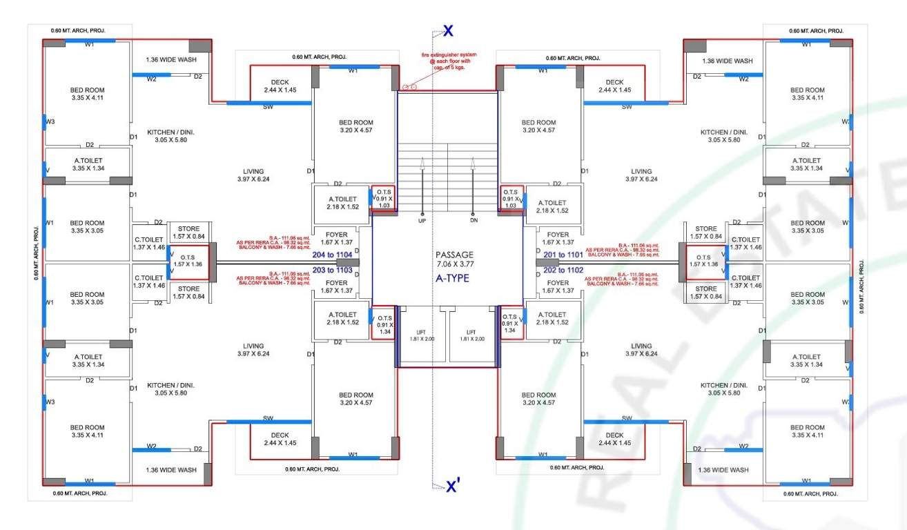  sky blossom Block A Cluster Plan from 1st to 13th Floor